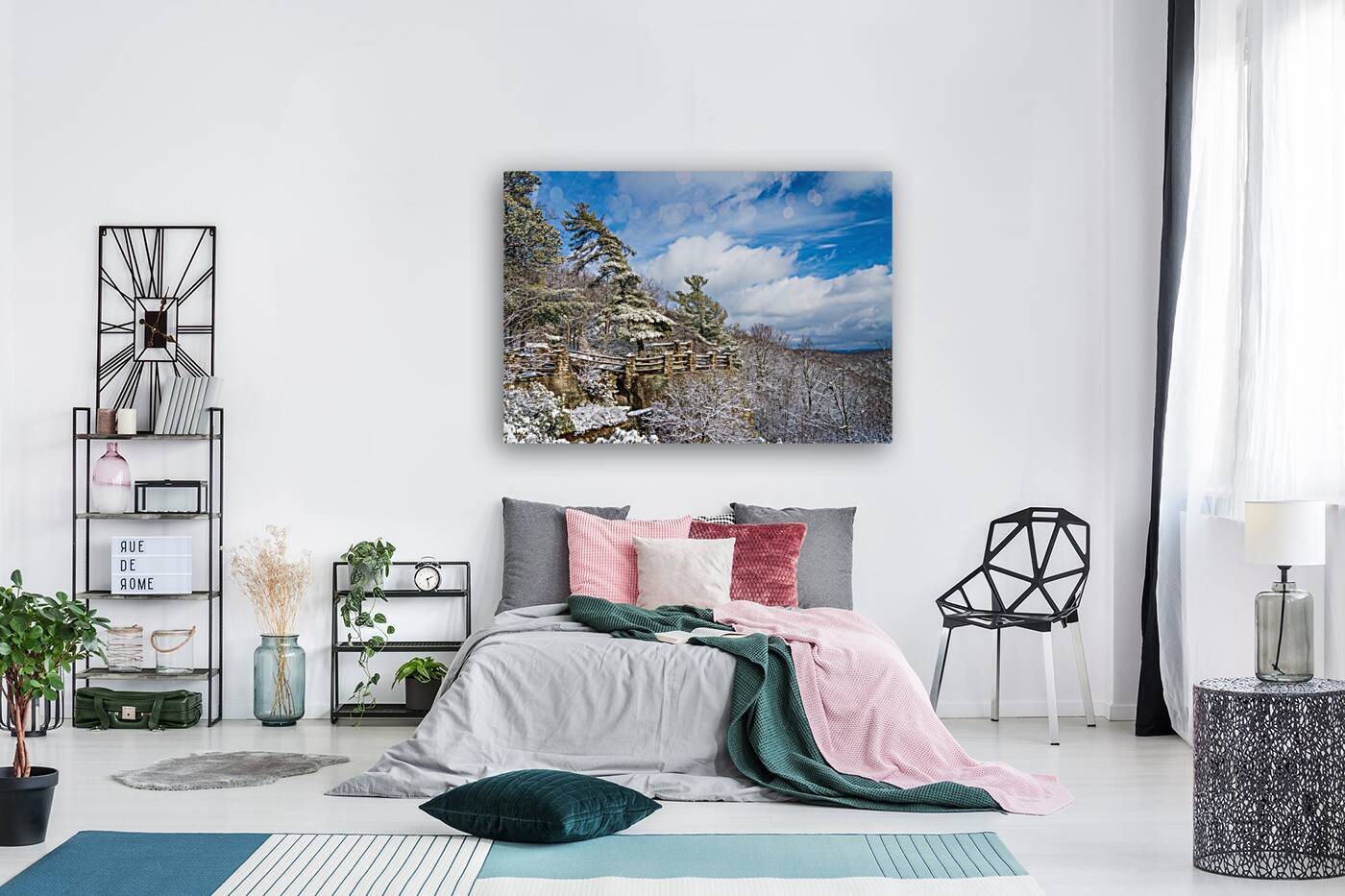 Coopers Rock overlook covered in winter snow near Morgantown Reproduction