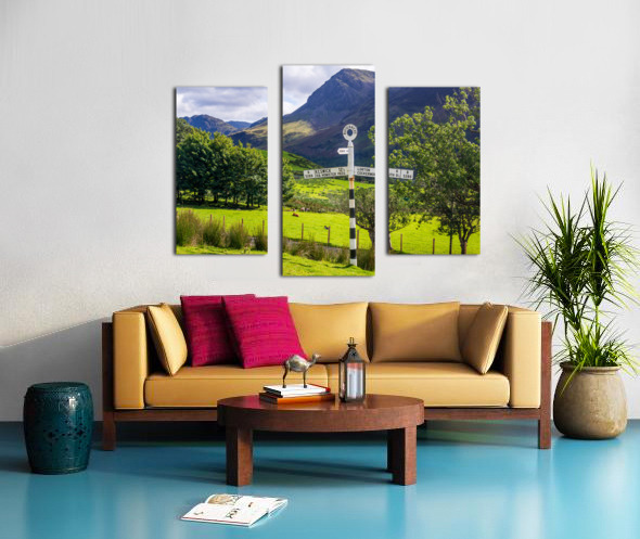 Buttermere road sign in english lake district Canvas print