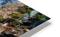 Turbulent water of Deception Pass under historic cantilevered br HD Metal print