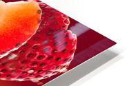 Fresh sliced strawberry in heart shape reflected HD Metal print