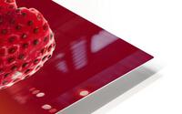 Fresh heart shaped strawberry reflected HD Metal print