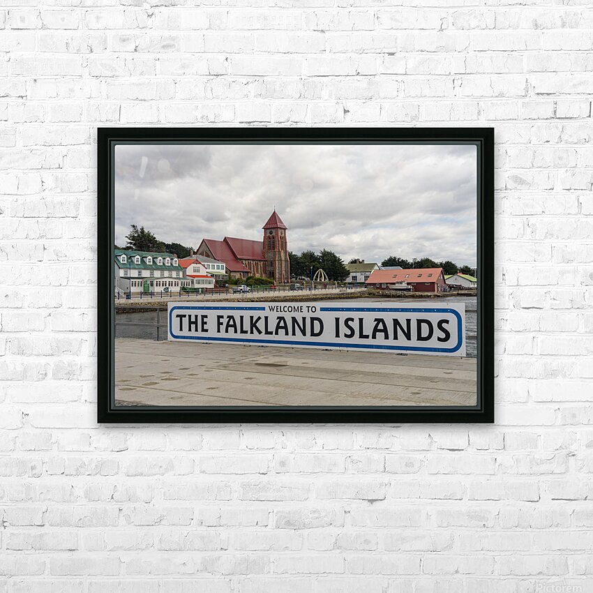 Welcome to Falklands sign in Stanley Falkland Islands HD Sublimation Metal print with Decorating Float Frame (BOX)
