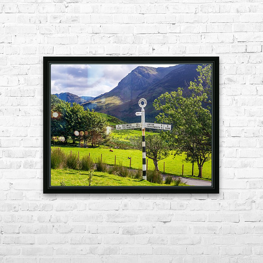 Buttermere road sign in english lake district HD Sublimation Metal print with Decorating Float Frame (BOX)