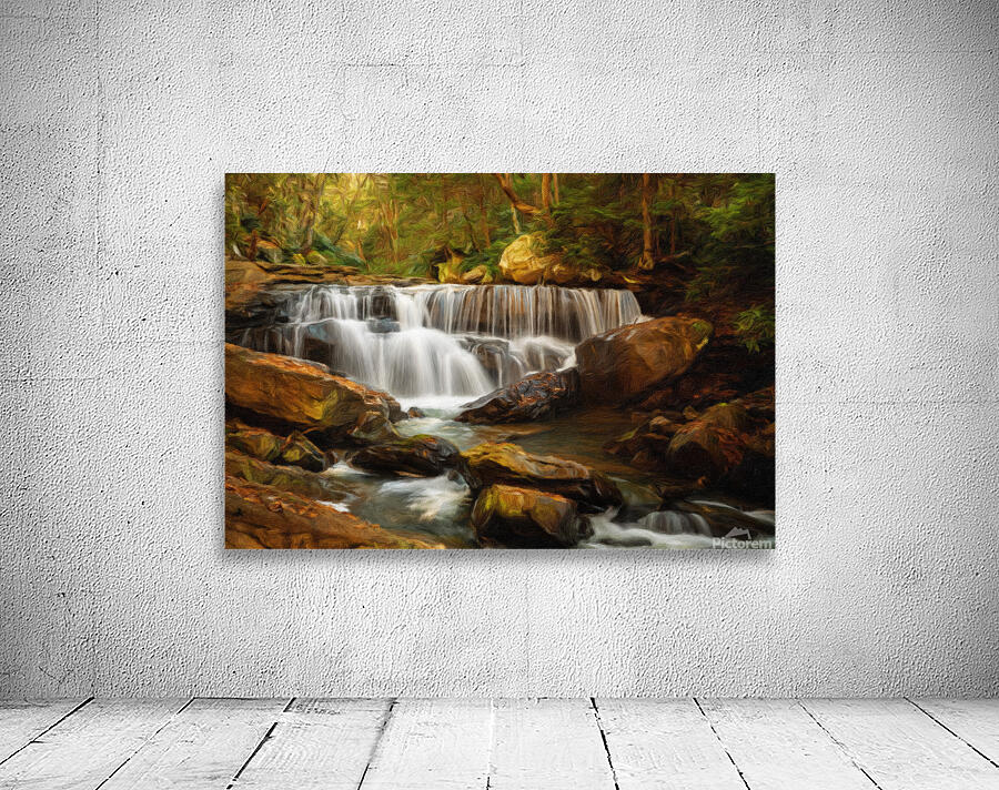 Impressionistic Deckers Creek waterfall in West Virginia Wall Preview