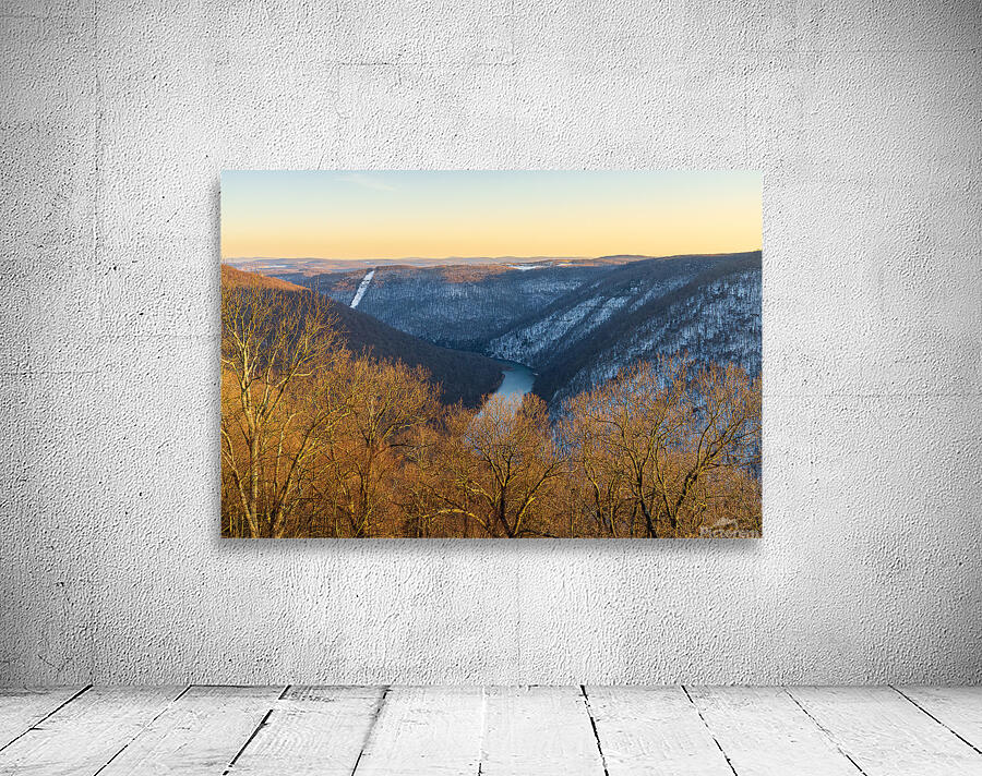 Cheat River Canyon at Coopers Rock on winter afternoon Wall Preview