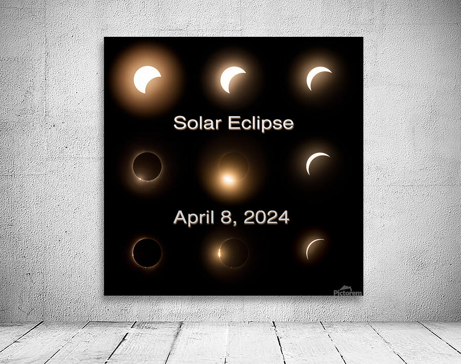 Composite of the stages of 2024 solar eclipse Wall Preview