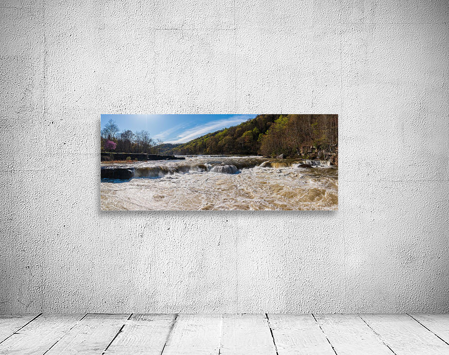 Eye level view of raging flooded Valley Falls near Fairmont Wall Preview