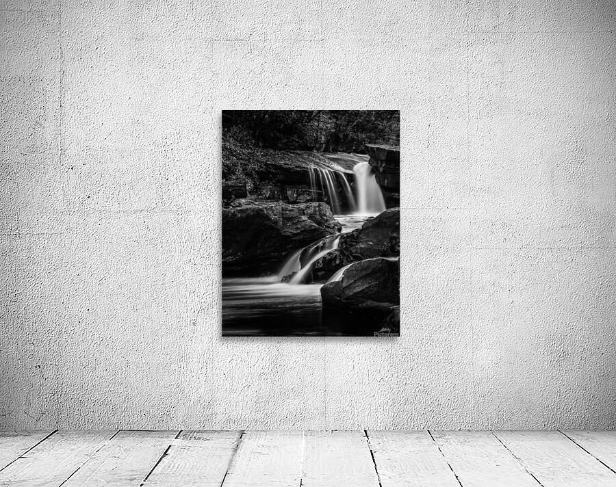 Monochrome Black and White Waterfall on Deckers Creek Wall Preview