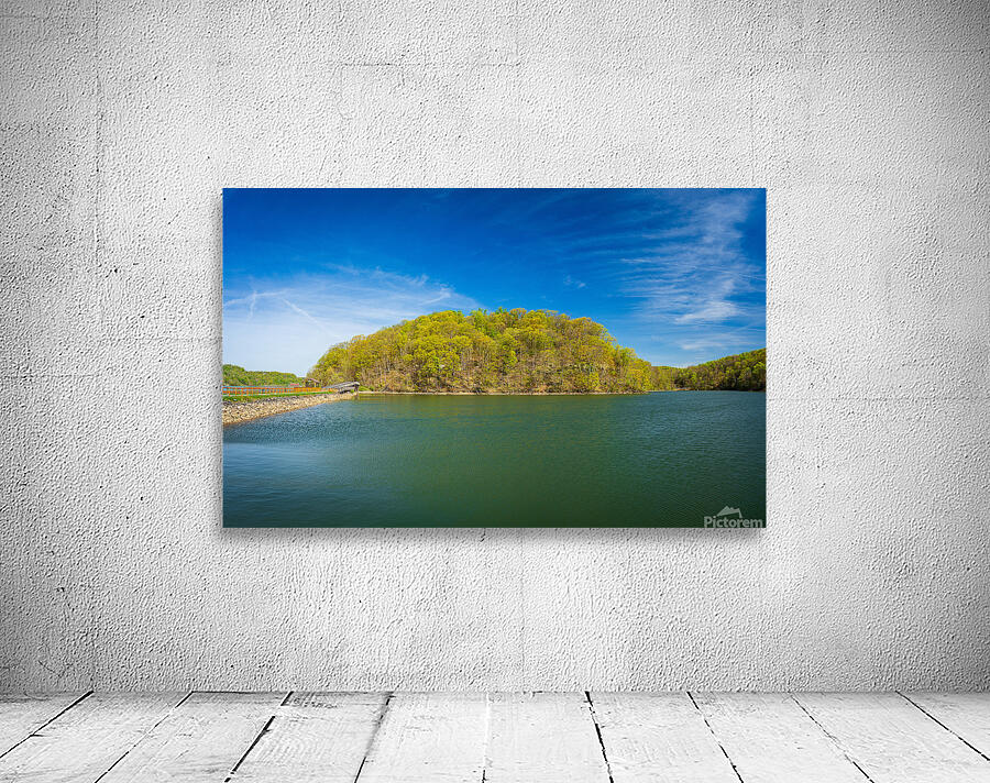 Reflection of spring leaves in Cheat Lake Park near Morgantown Wall Preview