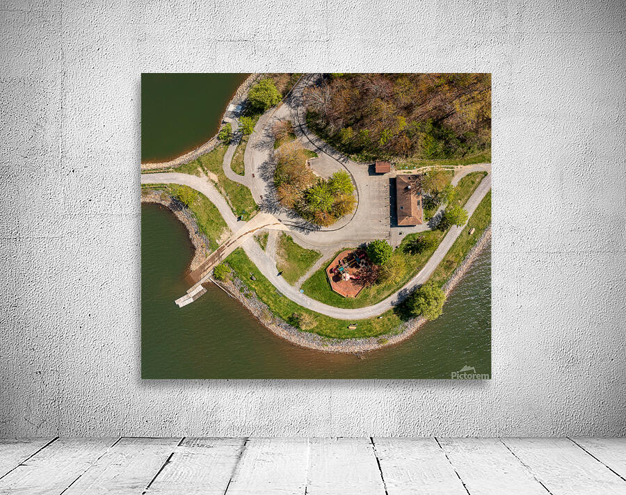 Aerial top down view of Cheat Lake Park near Morgantown Wall Preview