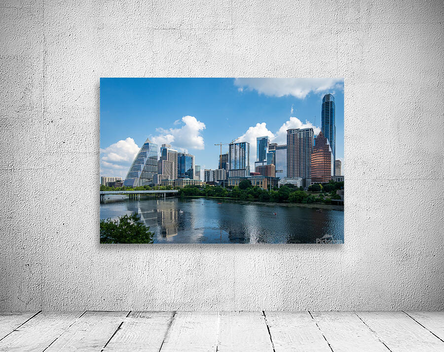 Cityscape of offices in Austin Texas across Lady Bird Lake Wall Preview