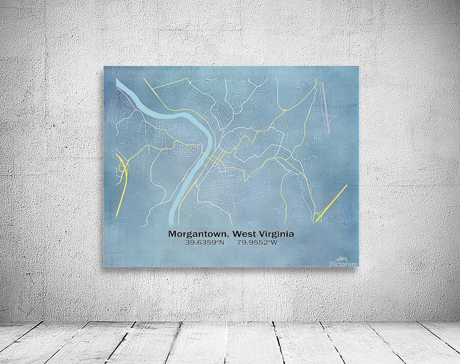 Blueprint of Morgantown WV city streets Wall Preview