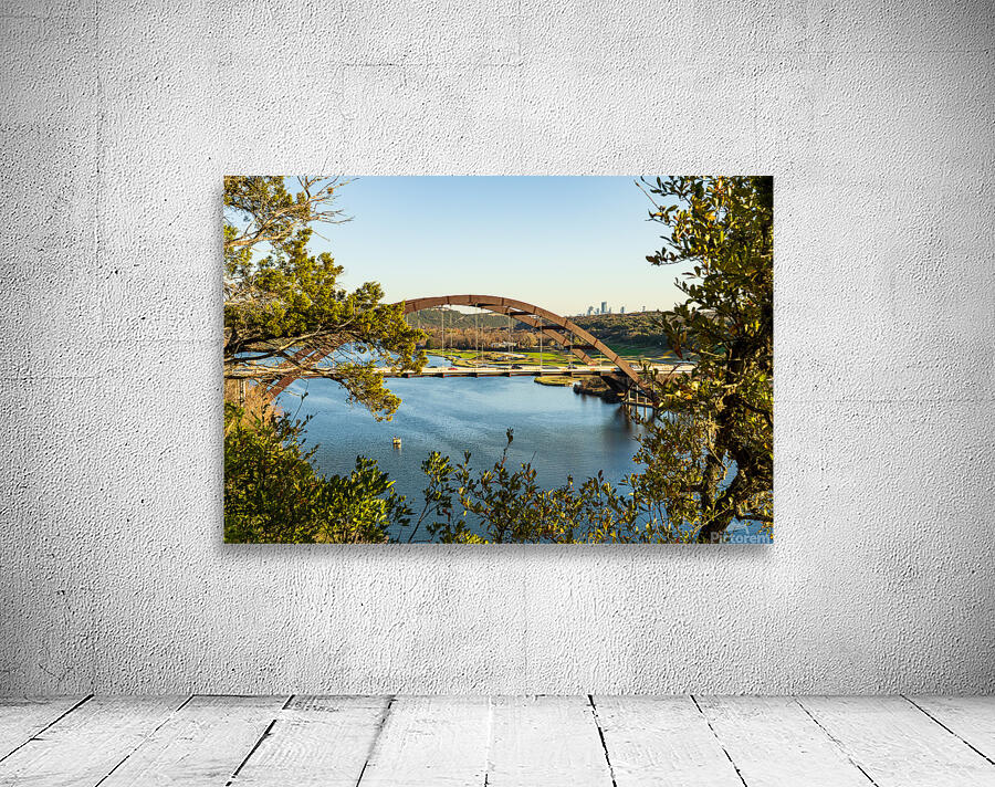 Colorado river and Pennybacker bridge from overlook in Austin Te Wall Preview