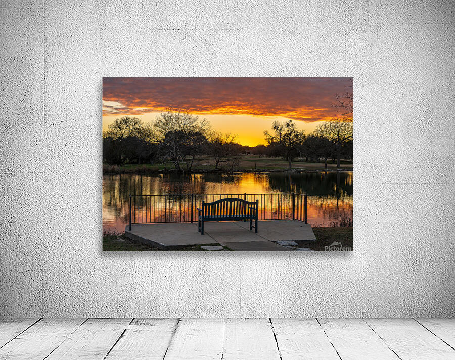 Dramatic sunset over Legacy Hills Park lake and golf course near Wall Preview
