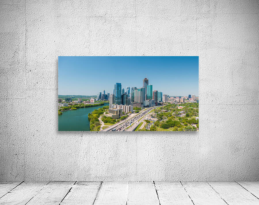Spring aerial skyline of downtown Austin Texas with iconic cityscape Wall Preview
