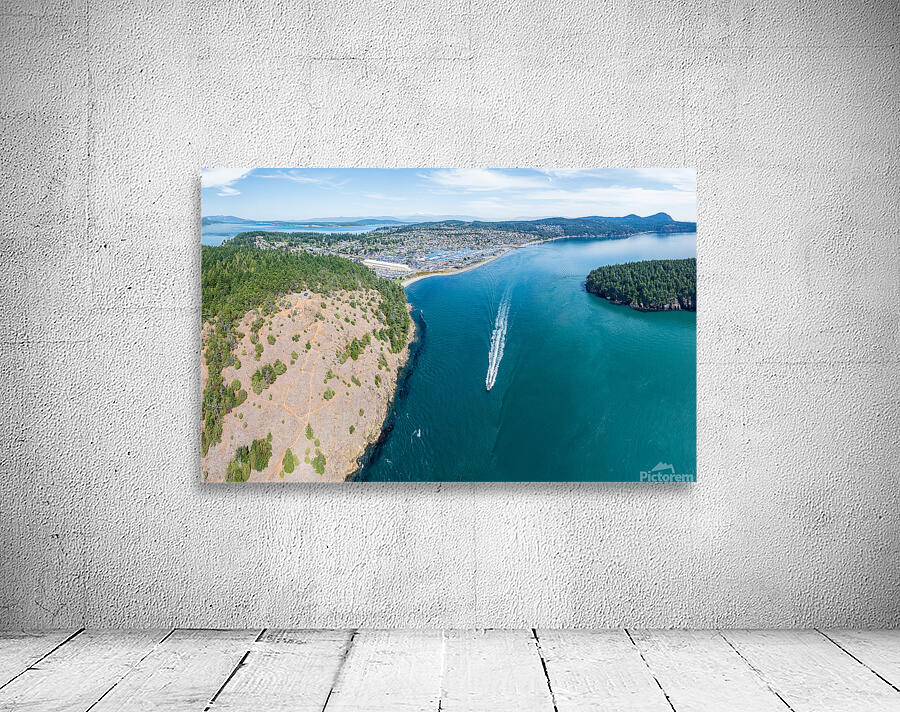 Aerial view of Anacortes on Fidalgo Island in Washington State Wall Preview