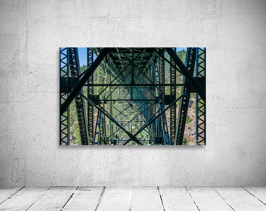 Steel structure of historic cantilevered Deception Pass bridge Wall Preview