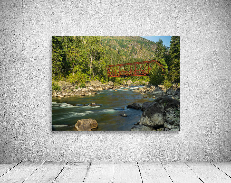 Tumwater Canyon pipeline bridge over Wenatchee River in Washingt Wall Preview