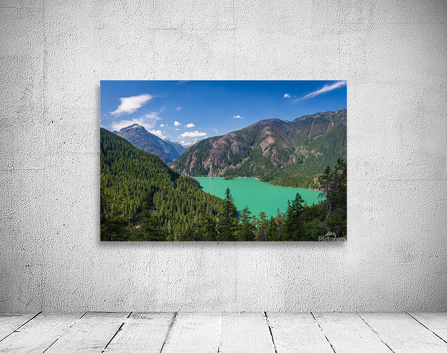 Overlook of Diablo Lake in North Cascades from Thunder Knob trai Wall Preview