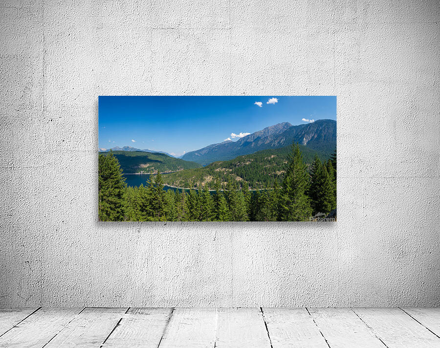 Panoramic view of Ross Lake in the North Cascades National Park  Wall Preview
