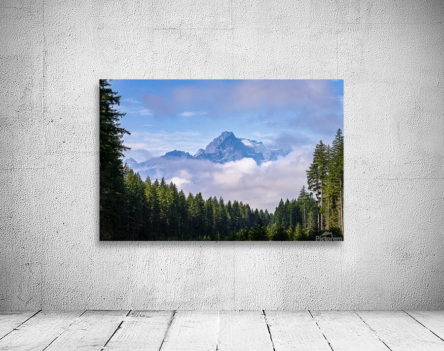 Whitehorse Mountain seen through rolling clouds and mist from Ro Wall Preview