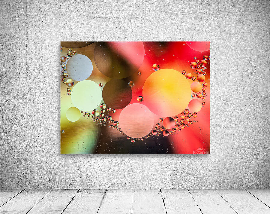 Oil and water reflecting dramatic colors Wall Preview