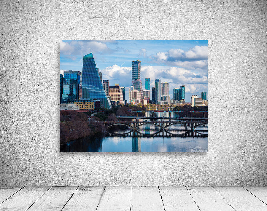 Close Up of Austin Skyline with the Sail Building and River Brid Wall Preview