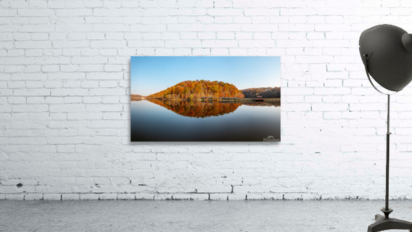 Perfect reflection of autumn leaves in Cheat Lake Wall Preview