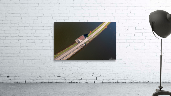 Aerial view of the lake and trail at Cheat Lake Park Wall Preview