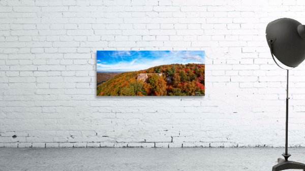 Coopers Rock state park overlook panorama with fall colors Wall Preview