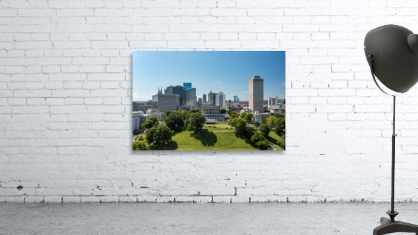 Aerial view of the Tennessee State Capitol building in Nashville Wall Preview