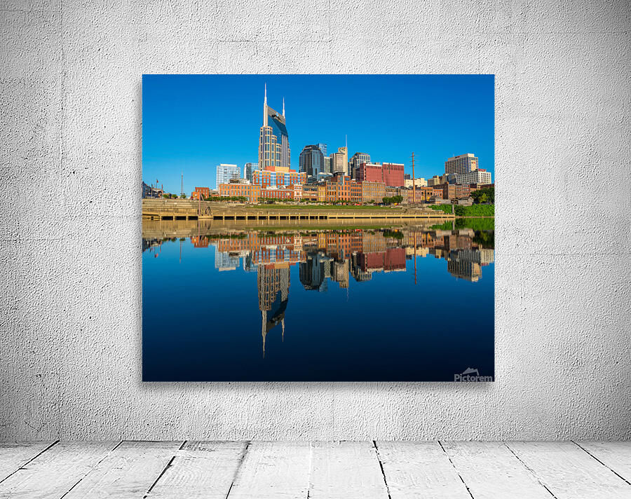 Skyline of Nashville in Tennessee with Cumberland River Wall Preview