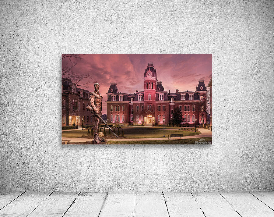 Famous Mountaineer statue in front of Woodburn Hall at WVU Wall Preview