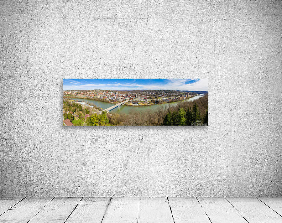 Aerial panorama of City of Morgantown WV Wall Preview