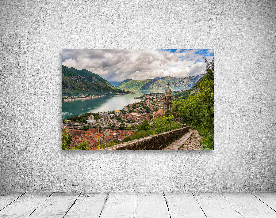 Steep path by church above Old town of Kotor Wall Preview