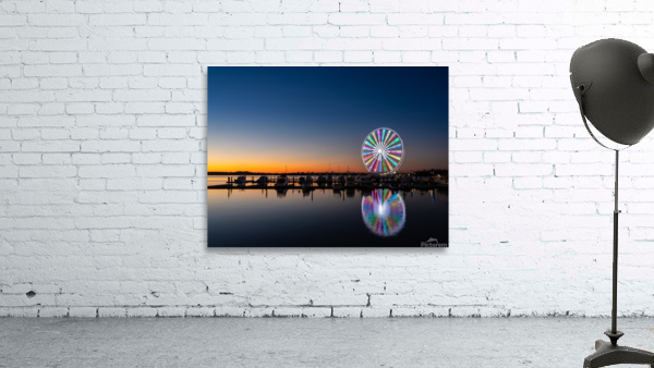 Ferris wheel at National Harbor at sunset Wall Preview