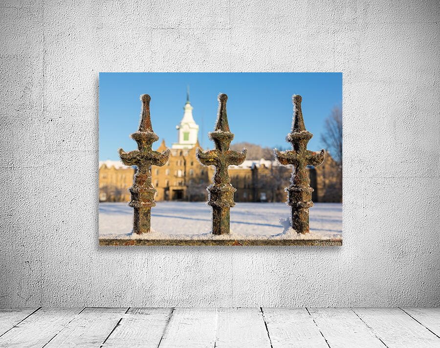 Railings in snow outside Lunatic Asylum Wall Preview