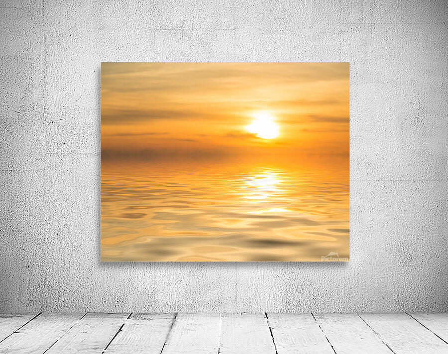 Sunset over calm ocean or sea Wall Preview