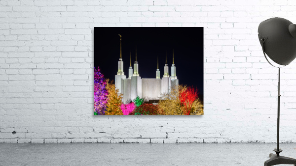Mormon temple in Washington DC with xmas lights Wall Preview