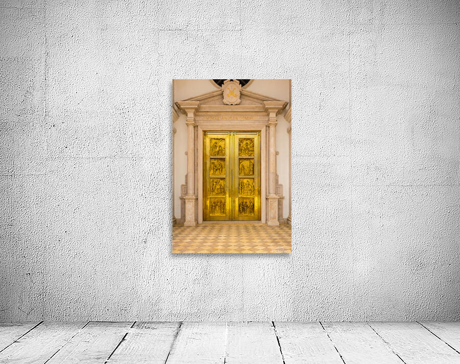 Gold doors Basilica of Mongomo in Equatorial Guinea Wall Preview