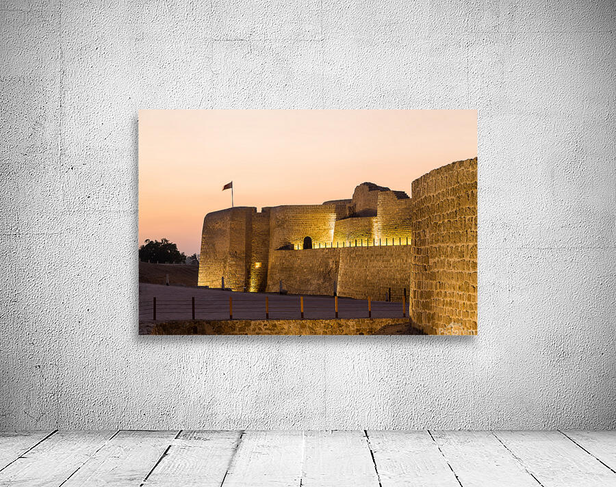 Old Bahrain Fort at Seef at sunset Wall Preview