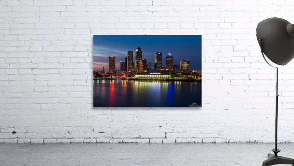 City skyline of Tampa Florida at sunset Wall Preview