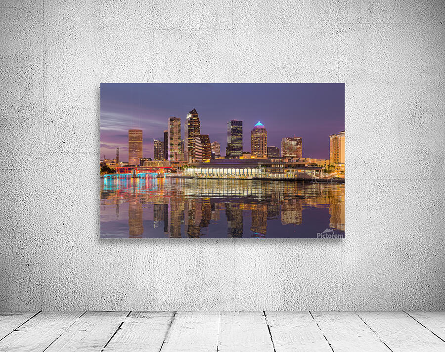 City skyline of Tampa Florida at sunset Wall Preview