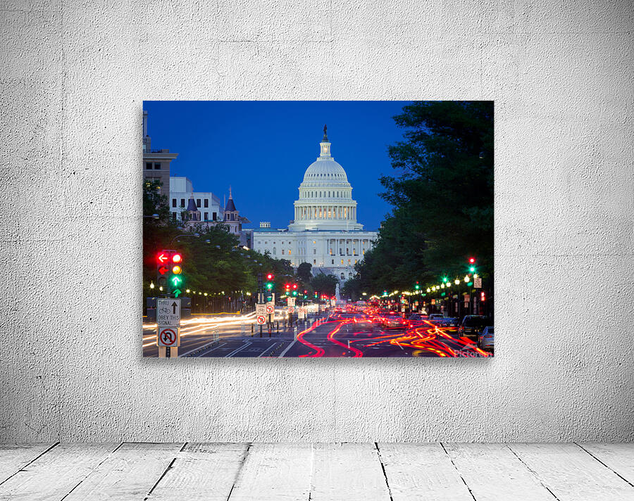 View down Pennsylvania Avenue DC at night Wall Preview