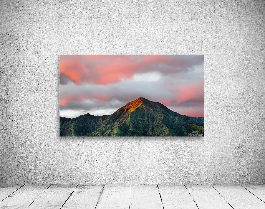 Panorama of Hanalei on island of Kauai Wall Preview