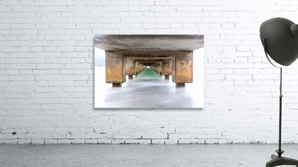 Underside of Hanalei Pier long exposure Wall Preview