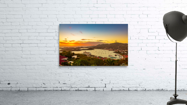 Sunset over Charlotte Amalie St Thomas Wall Preview