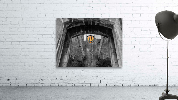 Thomas Telford suspension bridge in Conwy in black and white Wall Preview