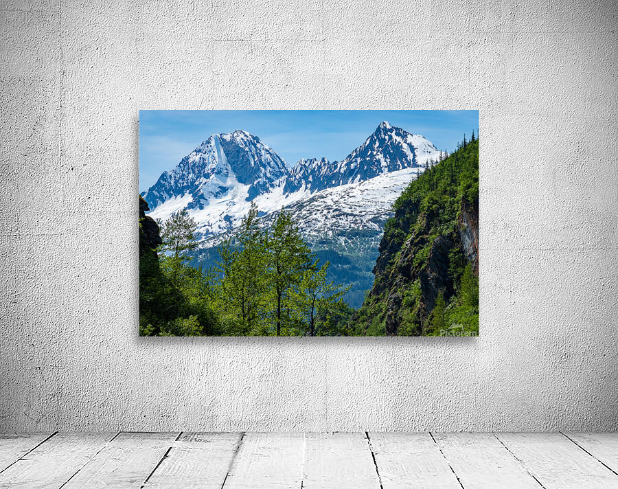 Majestic mountains from Keystone Canyon rise over trees Wall Preview