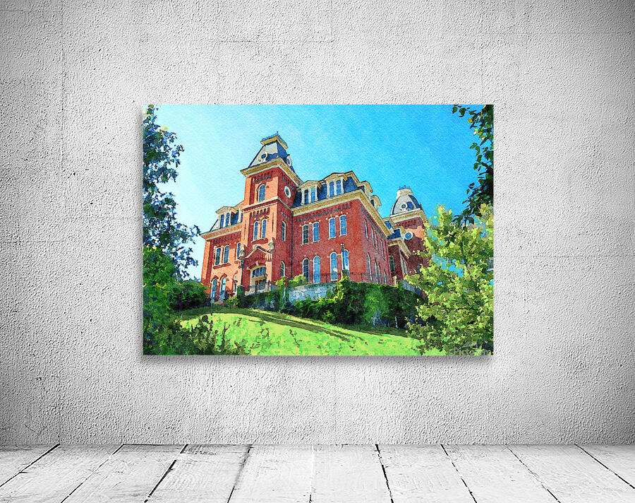 Water color of Woodburn Hall at WVU in Morgantown Wall Preview